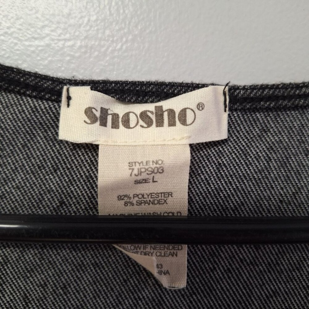ShoSho Jumper Stretch Playsuit One Piece‎ Sleeveless Womens Large Black Gray - Picture 5 of 8